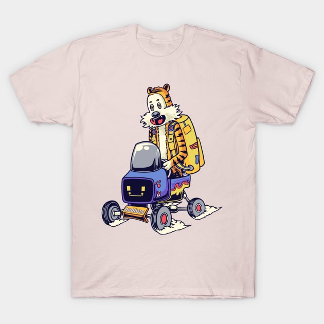 Hobbes Ride Mini Car T-Shirt by inhistime5783